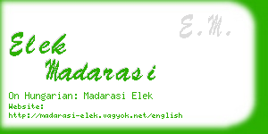 elek madarasi business card